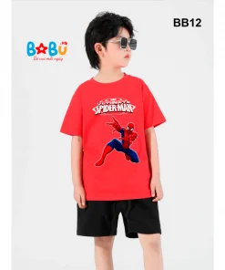Áo Siêu nhân người nhện Spider man cotton 100% cho bé trai BB12
