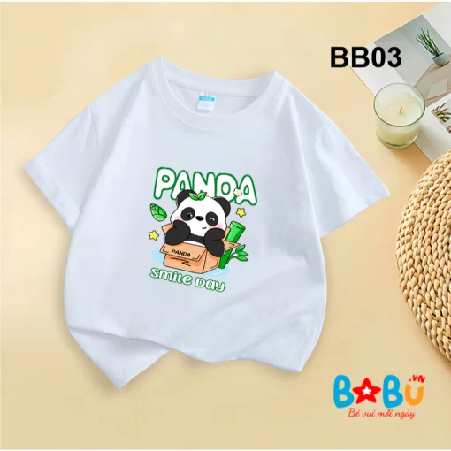 Áo phông 100% cotton đẹp in hình gấu trúc panda BB03