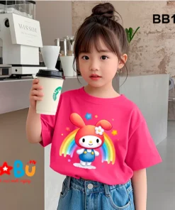 Áo thun Melody cute cầu vồng 100% cotton đẹp cho bé gái đẹp BB15