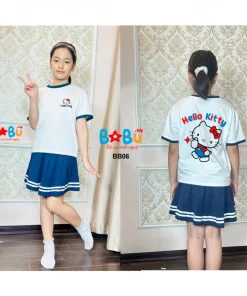 Bộ quần áo 100% cotton Hello Kitty đẹp 2025 - BB06
